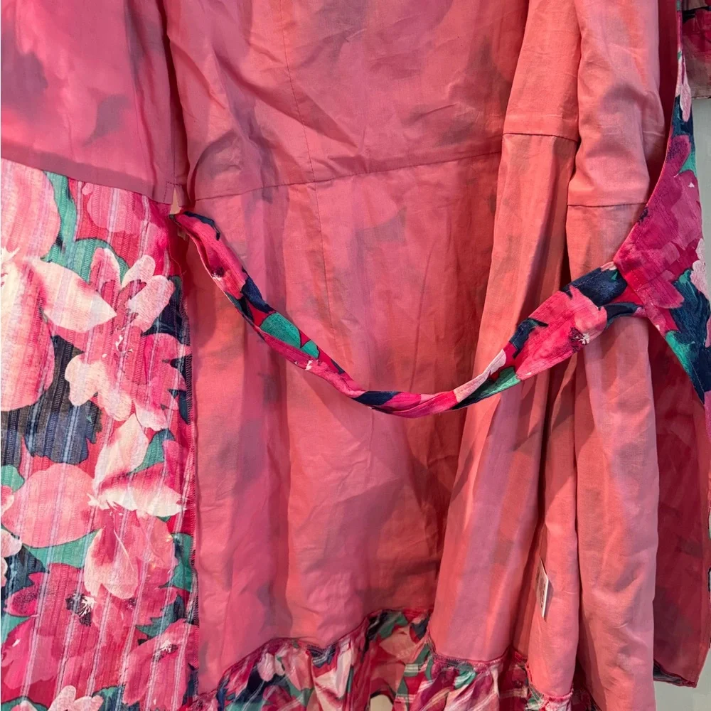 Draper James Coral-Pink wrap midi sundress - Picture 6 of 9